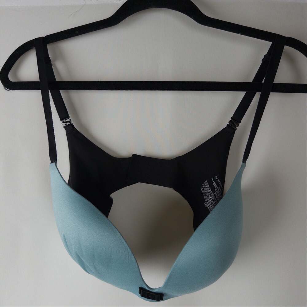 Victoria's Secret Incredible Plunge Push-Up Bra Size 34D Azure Blue Black